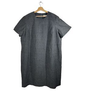 Tamotsu Vintage Gray Silk Wool Blend Short Sleeve Dress Size 20W